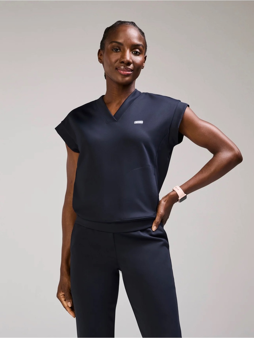 Figs Navy Mira FORMx V-Neck - Scrub Top